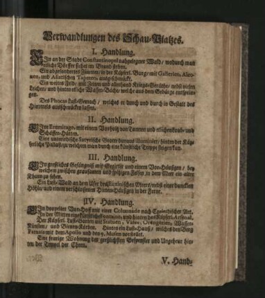 [Verwandlungen des Schau-Platzes. - Täntze.]