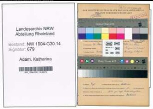 Entnazifizierung Katharina Adam , geb. 29.11.1908 ()