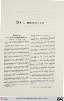 Nuovi documenti