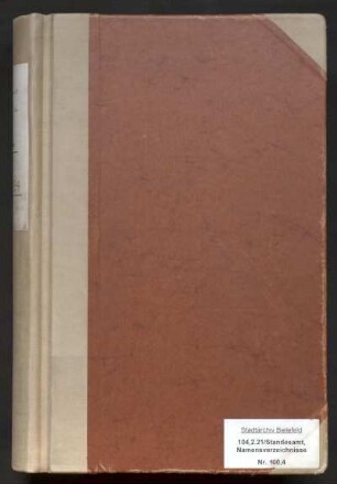 Namensverzeichnis zum Geburtenregister Bielefeld, 1891 - 1899