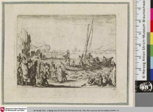 [Jesus predigt am Meer; Il prèche la foule assemblée sur le rivage de la mer]