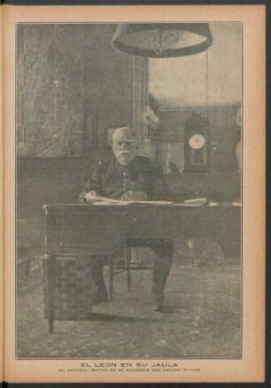 El león en su jaula : (El general Joffre en su gabinete del estado mayor)
