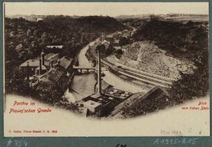 Ansicht des Plauenschen Grundes mit der Felsenkellerbrauerei und der neuen Königsmühle