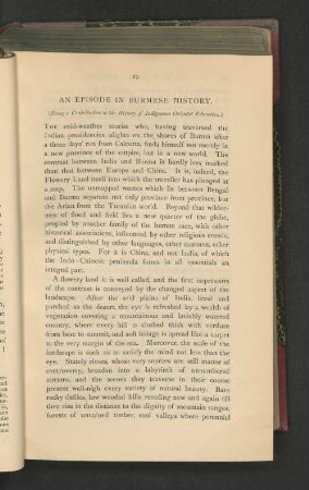 An Episode in Burmese History.