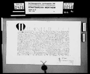 Papst Martin V. inkorporiert dem Kloster Bronnbach (Brunbach) die Pfarrkirche zu Hochhausen (Hachusen).