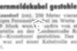 Fernmeldekabel gestohlen