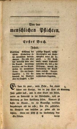 Abhandlung über die menschlichen Pflichten : in drey Büchern