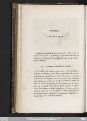 § 1er. — Nature Du Gouvernement Intérieur.