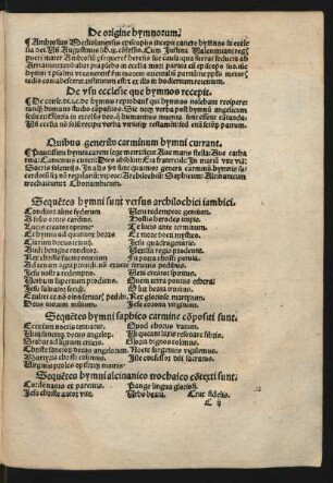 De origine hymnorum.