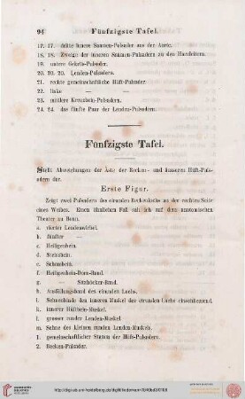 Fünfzigste Tafel / Tabula Quinquagesima