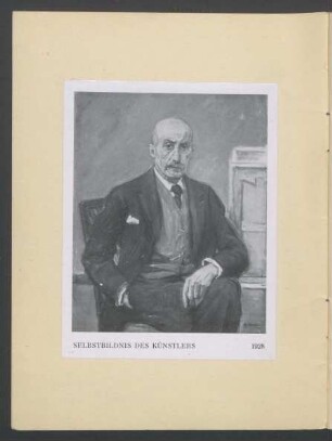 Eingeklebt: Selbstbildnis des Künstlers