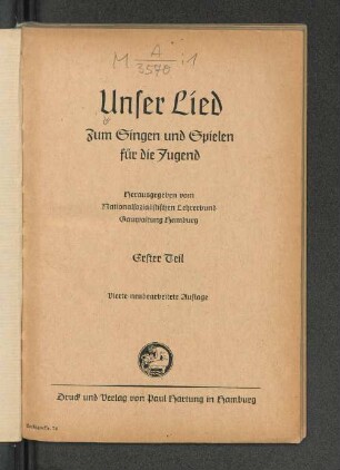Teil 1: Unser Lied : zum Singen und Spielen für die Jugend