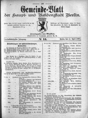 1901,15: No. 15, 14. April 1901