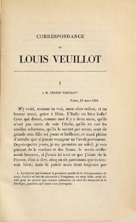 Correspondance de Louis Veuillot : (Publiée par Eugène Veuillot), 1