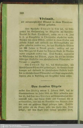 Von fremden Vögeln