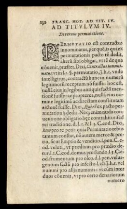 Ad Titulum IV. De rerum permutatione.