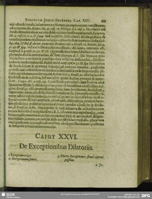 Caput XXVI. De Exceptionibus Dilatoriis