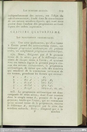 Chapitre quatorzième. Les Progressions arithmétiques
