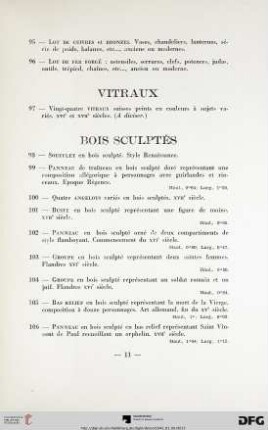 Bois sculptés (Nr. 98-107)