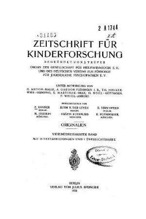 34: Zeitschrift für Kinderforschung - 34.1928