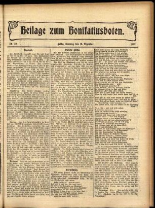 Zweite Ausgabe vom Sonntag, den 15. Dezember 1907.
