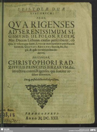 Epistolae duae historicae