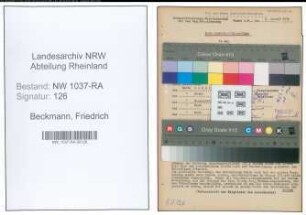 Entnazifizierung Friedrich Beckmann , geb. 18.07.1902 ()