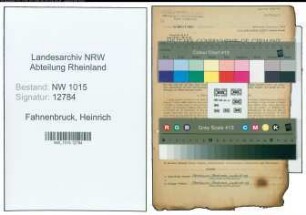 Entnazifizierung Heinrich Fahnenbruck , geb. 11.05.1907 (Kaufmaennischer Angestellter)