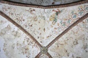 Gewölbebilder mit Drolerien, Ranken- und Laubwerk — Drolerien mit Harfe, Ranken- und Laubwerk — Nördliche Gewölbekappe