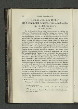 Johann Joachim Becher, ein Vorkämpfer deutsche Kolonialpolitik im 17. Jahrhundert.
