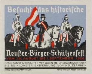 Reklamemarke "Schützenfest Neuss", 1936