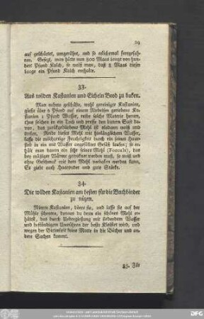33. Aus wilden Kastanien und Eicheln Brod zu baken.