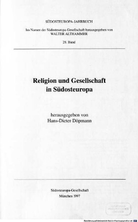 Religion und Gesellschaft in Südosteuropa