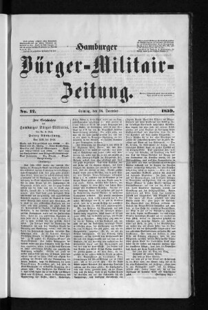 Hamburger Bürger-Militair-Zeitung. No. 12. 1859