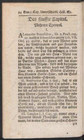 Das fünffte Capitul. Mehrere Exempel