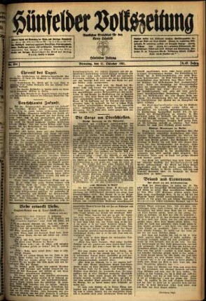 Ausgabe vom Dienstag, den 11. Oktober 1921.