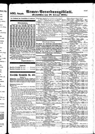 893. Ausgabe. Montag, 28. Februar 1916