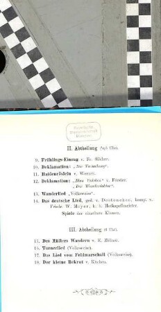 1879. Mai-Fest der Simultanschule IIb in München. Programm ...