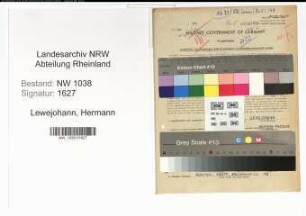 Entnazifizierung Hermann Lewejohann , geb. 29.06.1903 (Technischer Betriebsleiter)
