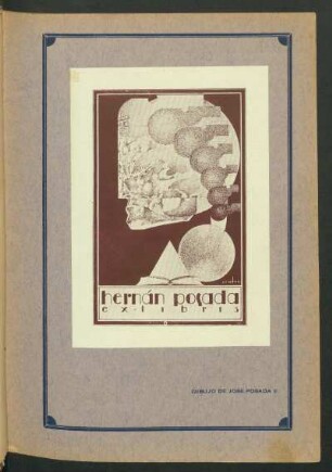 Hernán Posada ex-libris - [Ilustración] : Dibujo de José Posada E.