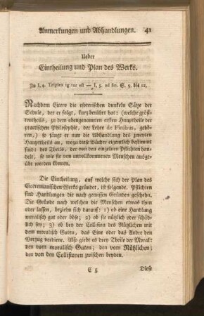 Ueber Eintheilung und Plan des Werks