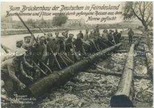 Einsatz russischer Kriegsgefangener beim Brückenbau am Narew