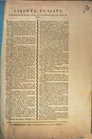 L'an deuxieme des Peuples Libres, & le 25 Février 1793 à dix heures du matin