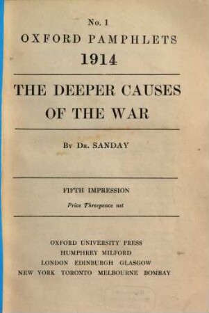 The deeper causes of the war