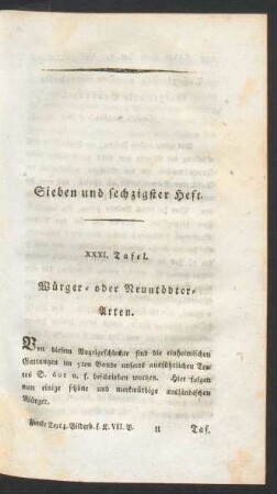 Sieben und sechzigster Heft.