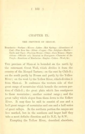 Chapter IX. The province of Shan-si