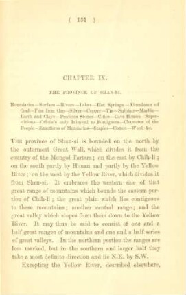 Chapter IX. The province of Shan-si
