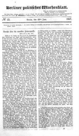 No 25, 24. Juni 1837