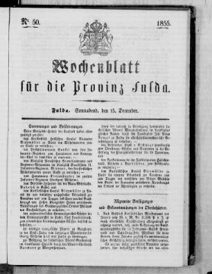 Nr. 50, Ausgabe vom 15. Dezember 1855