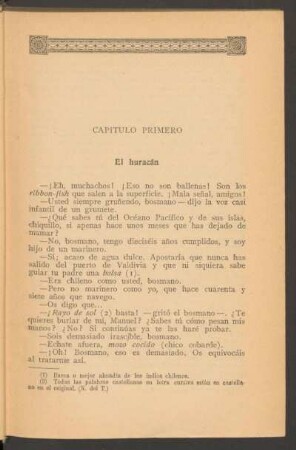 Capítulo primero - El huracán
